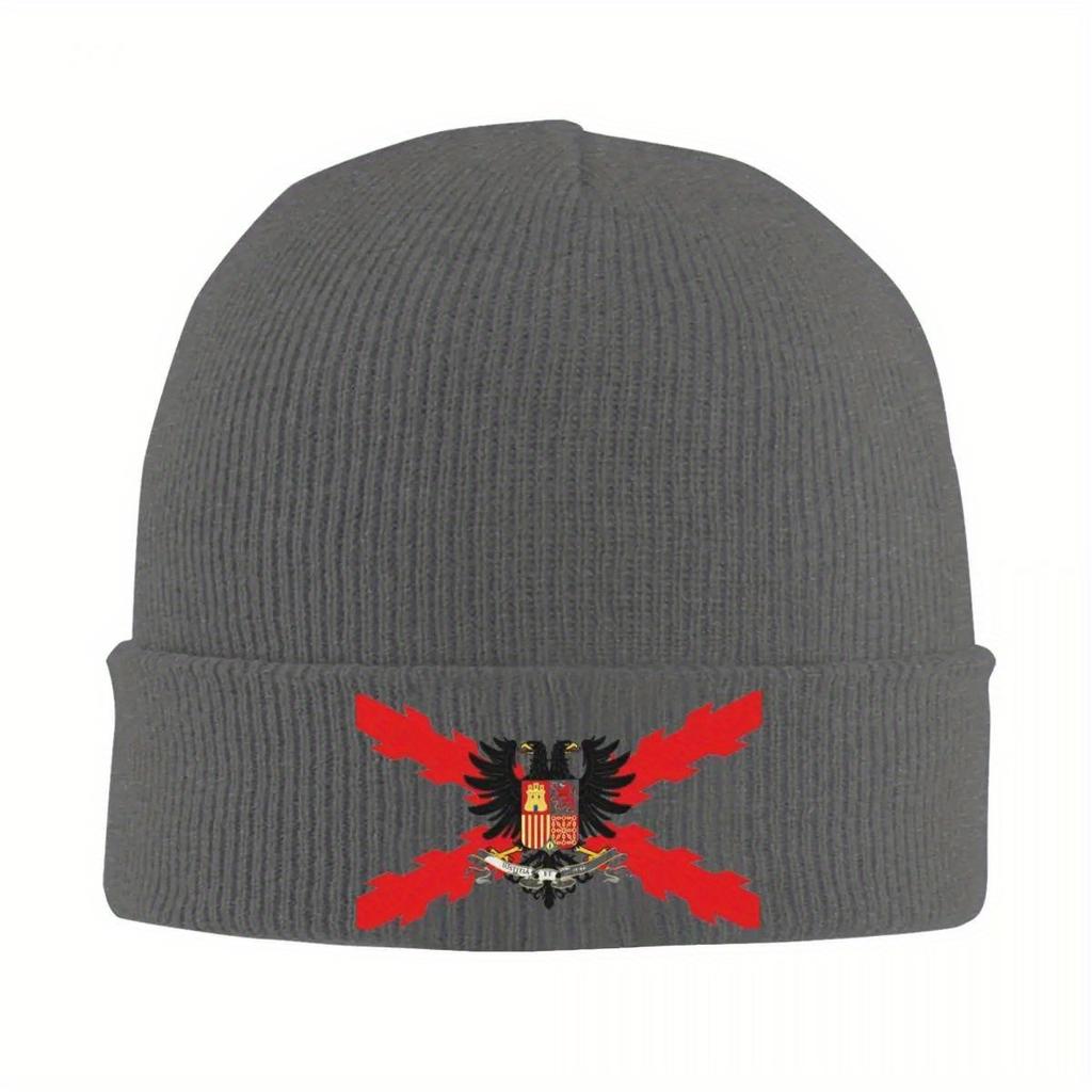 Spanish Burgundy Cross Knitted Hat Beanies Autumn Winter Hats Warm Hip-hop Ski Cross of Saint Andrew Caps Men Women