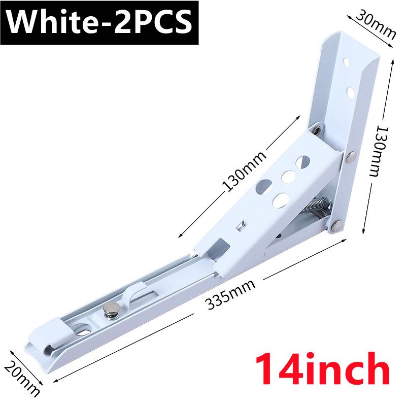 New 2PCS Folding Shelf Brackets 8-14inch Heavy Duty Stainless Steel Collapsible Shelf Table Work Space Saving DIY Bracket 2025