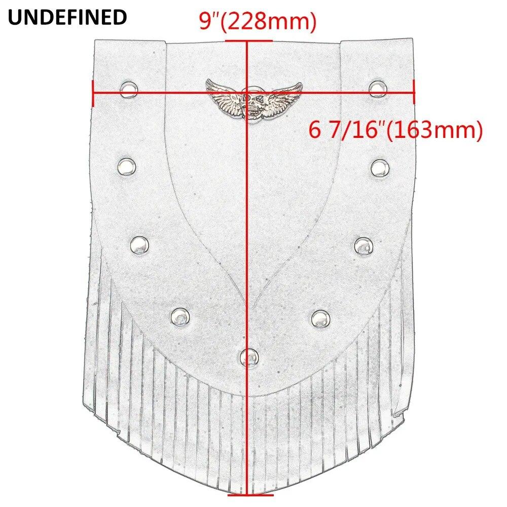 Motorcycle Fender Mud Flaps Leather Tassel Skull Front Fenders Trim For Harley Sportster 883 1200 XL Softail Dyna FXD Universal