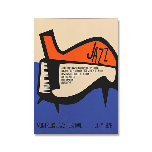 Muziekinstrument Poster Piano Saxofoon Gitaar Retro Stijl Canvas Wall Art Schilderij Jazz Muziek Citaat Prints Nordic Home Decor