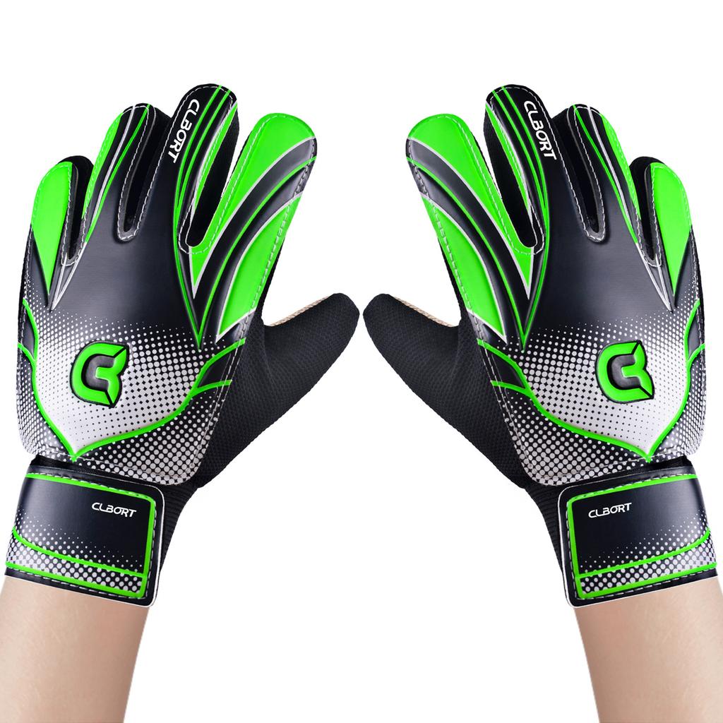 1 Pair Non-Slip Soccer Goalie Gloves with Double Wrist Protection