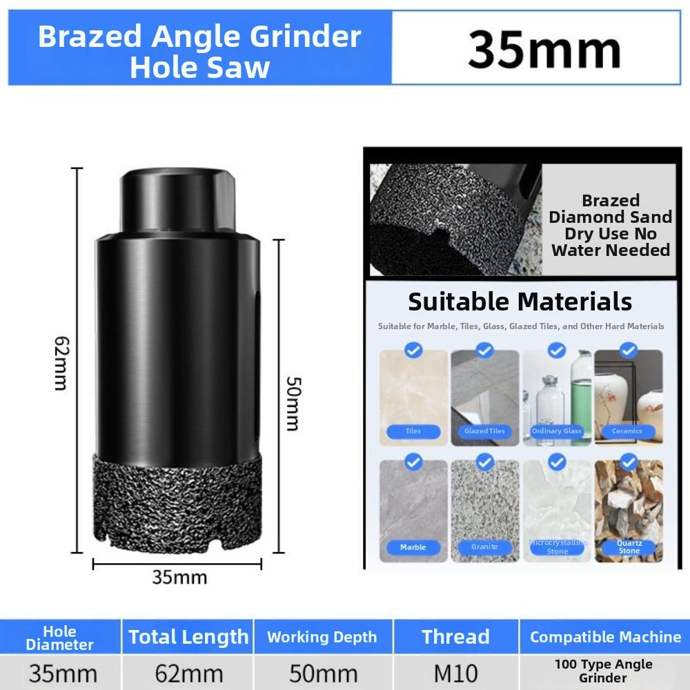 6/12/20/35mm Diameter Core Drill Bit Dry Drill Bit For Porcelain/Tile Marble/Glass/Granite
