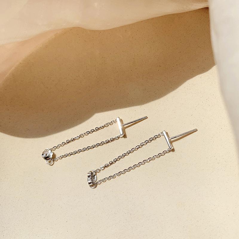 Mori Style Geometric Chain Earrings: Trendy, Fresh, and Simple Design for Women