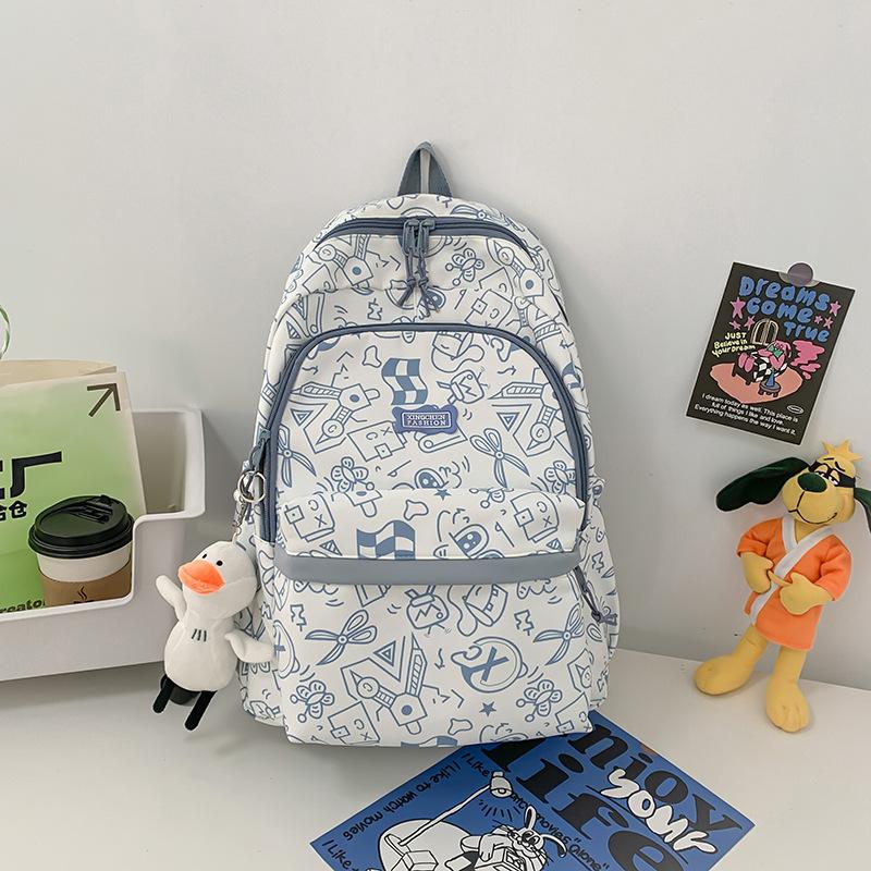 

Новый студенческий школьный рюкзак нишевый граффити парный милый рюкзак студенческий рюкзак большой вместимости синий