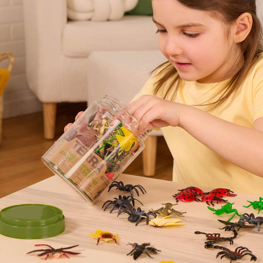 Terra Insect World 60 Figures in 12 Insect Toys for Ages 3 and Authentic Assortment, Species, Up,