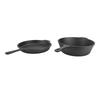2Pcs Skillet Even Heating Versatile Efficient Cooking Convenient Handle Cast Iron Frying Pan for Home Kitchen