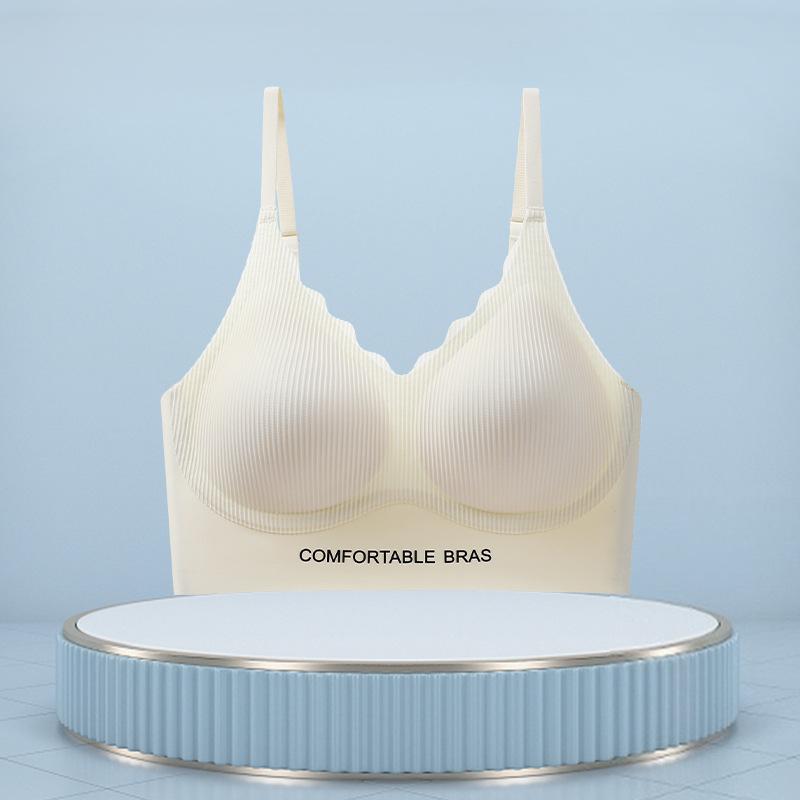 Soft Lifting Fixed Cup, Seamless Back, No Steel Ring Support, Bra Thin Summer