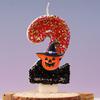 Halloween Birthday Candles for Halloween Theme Party Decor Black Hat Glitter Birthday Number Candle for Kids