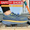 Fashion Lightweight Safety Shoes Men Steel Toe Work Sneakers Protective Work Shoes Anti-slip Breathable Mesh Labor Protection Shoes Work