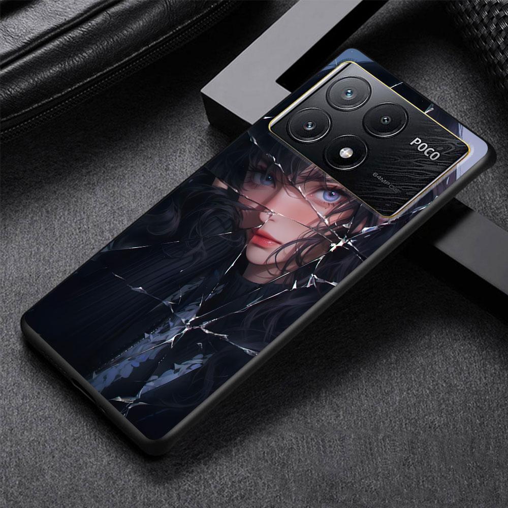 Beauty Crush Girl Case for Xiaomi Poco M3 X3 NFC X5 M5s M4 Pro 5G F3 Black Silicone Soft Phone Cover Coque