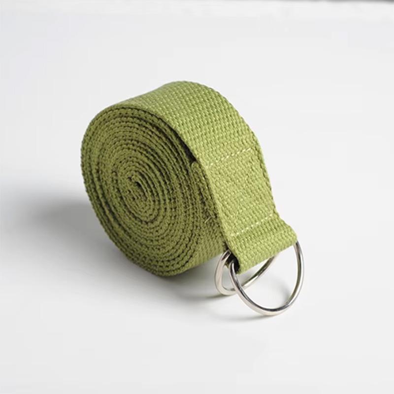 1 Stück Yogagurt für Yoga Pilates Ballett Tanz mit verstellbarer D-Ring-Schnalle Baumwoll-Yogagürtel für Fitness tägliches Dehnen