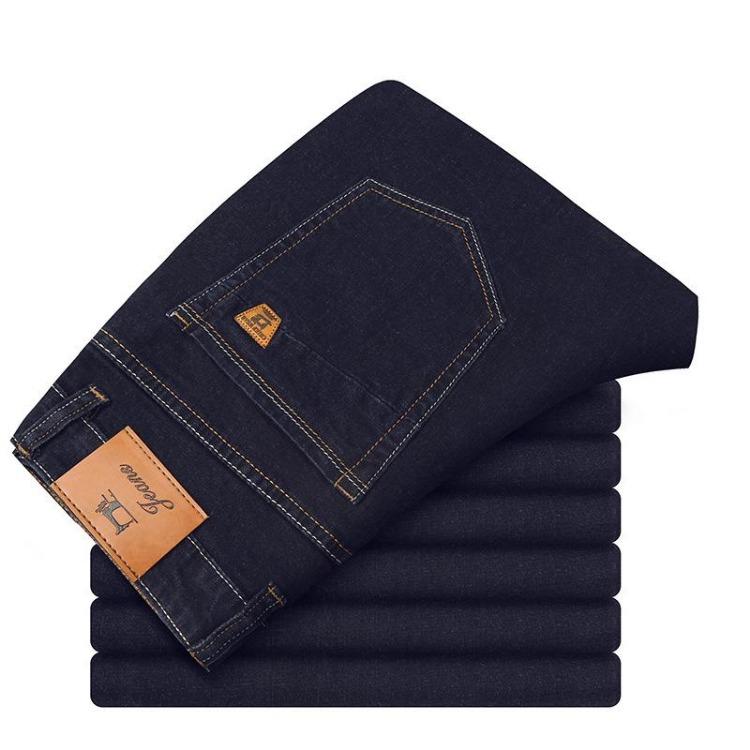 Loose Fit Stretch Straight Leg Jeans for Men Plus Size Business Casual Trousers
