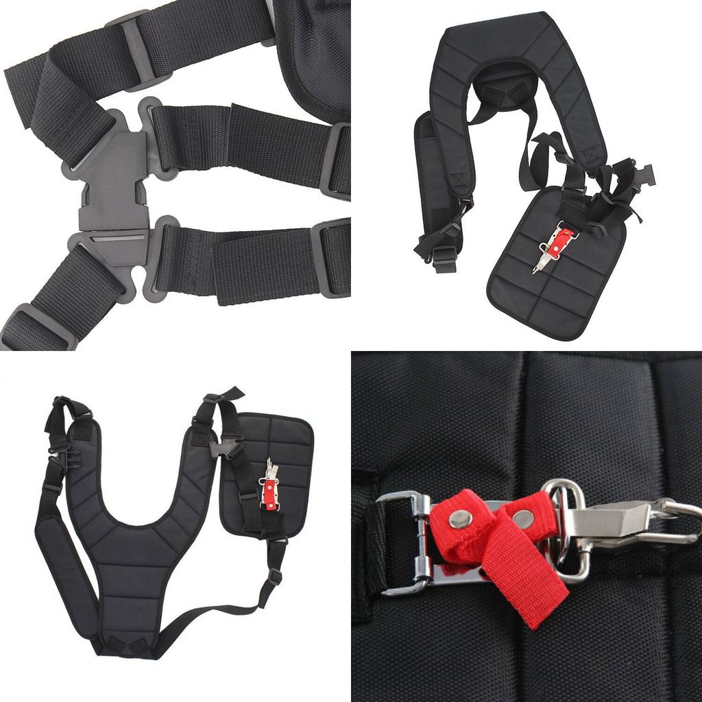 Premium Black Double Shoulder Harness For Brush Cutters And Grass Trimmers Forestry And Agriculture Use