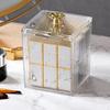 Storage Box Acrylic Dust-Proof Transparent Jewelry Box Makeup Removal Cotton Swab Lipstick Container Desktop Storage Organizer