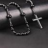 Necklace Hematite Beads Rosary for Cross Pendant Rosary Prayer Religious Necklac