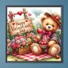 5D Diamond Decorative Painting Cute Bear Diamond Decorative Wall Hanging Painting DIY Diamond Art Embroidery Kit