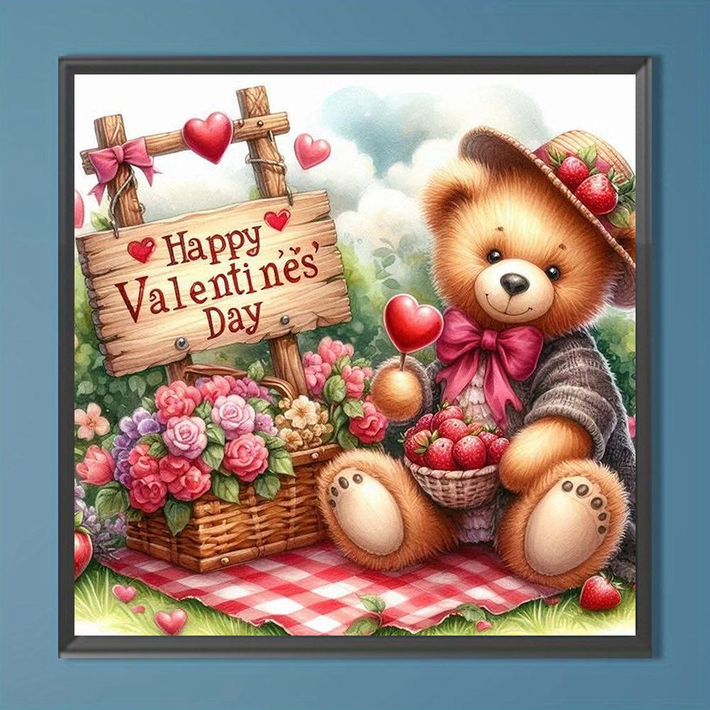 5D Diamond Decorative Painting Cute Bear Diamond Decorative Wall Hanging Painting DIY Diamond Art Embroidery Kit