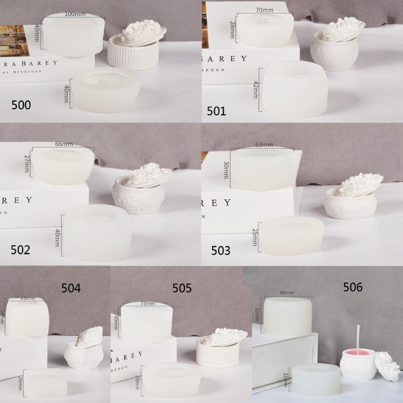 Rose Bottle Dripping Glues Mold Gypsum Ornaments Aromatherapys Candle Holder 3D Flowers Rose Storage Box Silicone Mold