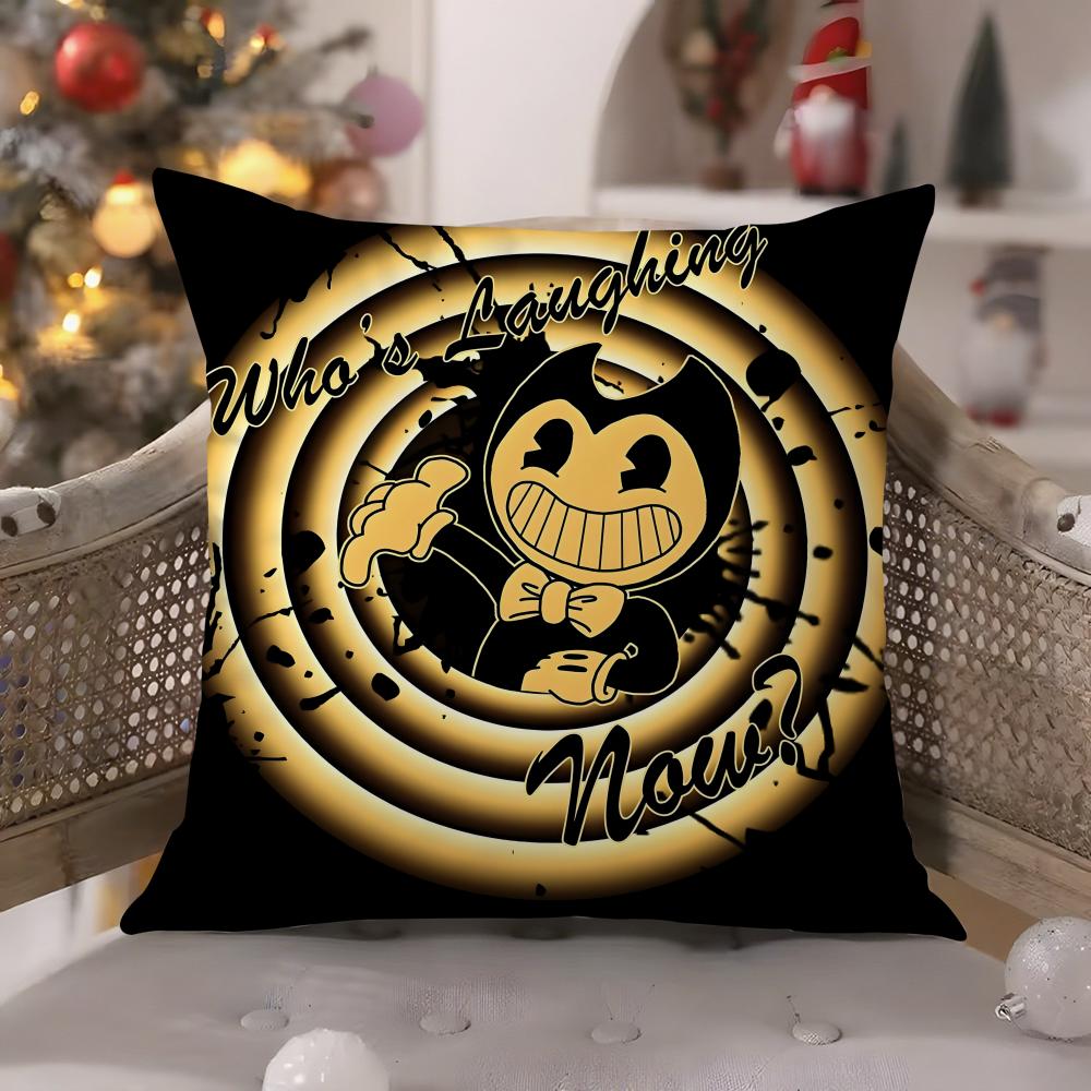 Game Art BBendy and the Ink MachineM Pillow Case Comfort Sofa Bed Silky elegant Invisible zipper Decorative cushion cover