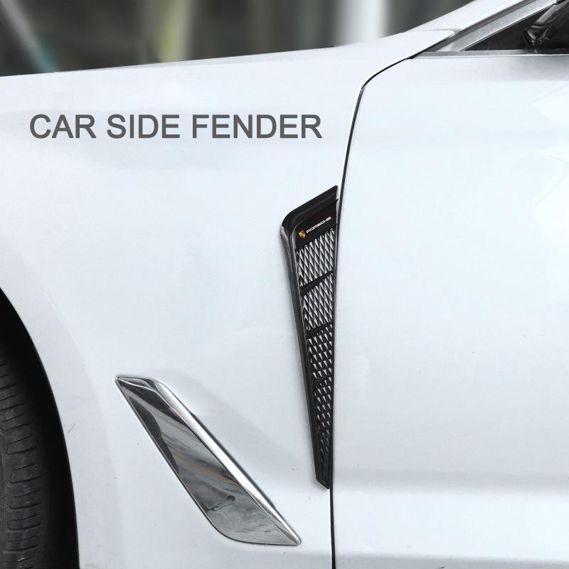 AAOP1 Car Carbon Fiber Black Side Leafboard Flank Fender Stickers For Porsche Panamera Cayenne Taycan 911 718 Macan Carrera-GT 928 968