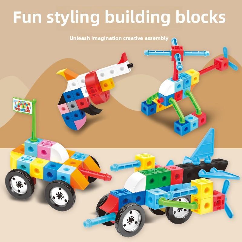 Diy Childrens Large Building Block Set Plastic Assorted Shapes Play Experiences