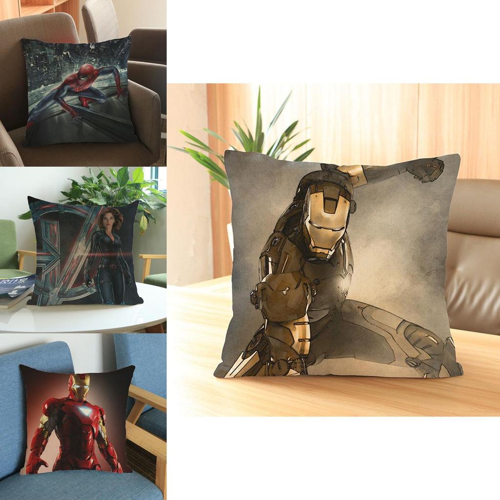 Luxurious Super Soft Avengers Alliance Cushion Cover Featuring Iconic Iron Man Design
