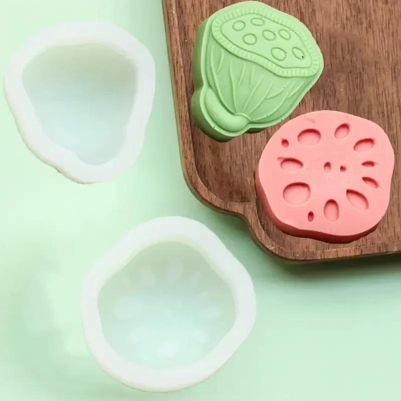 Top Quality 4Pcs DIY Lotus Fluffy Flower Lotus Root Silicone Mold Handmade Resin Lotus Silicone Mold for Pastry Fondant Cookie