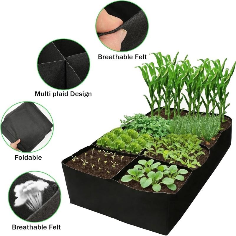 4/8 Grids Extra Large Fabric Grow Bag Garden Planter Planting Bed Vegetables Flowers Herbs