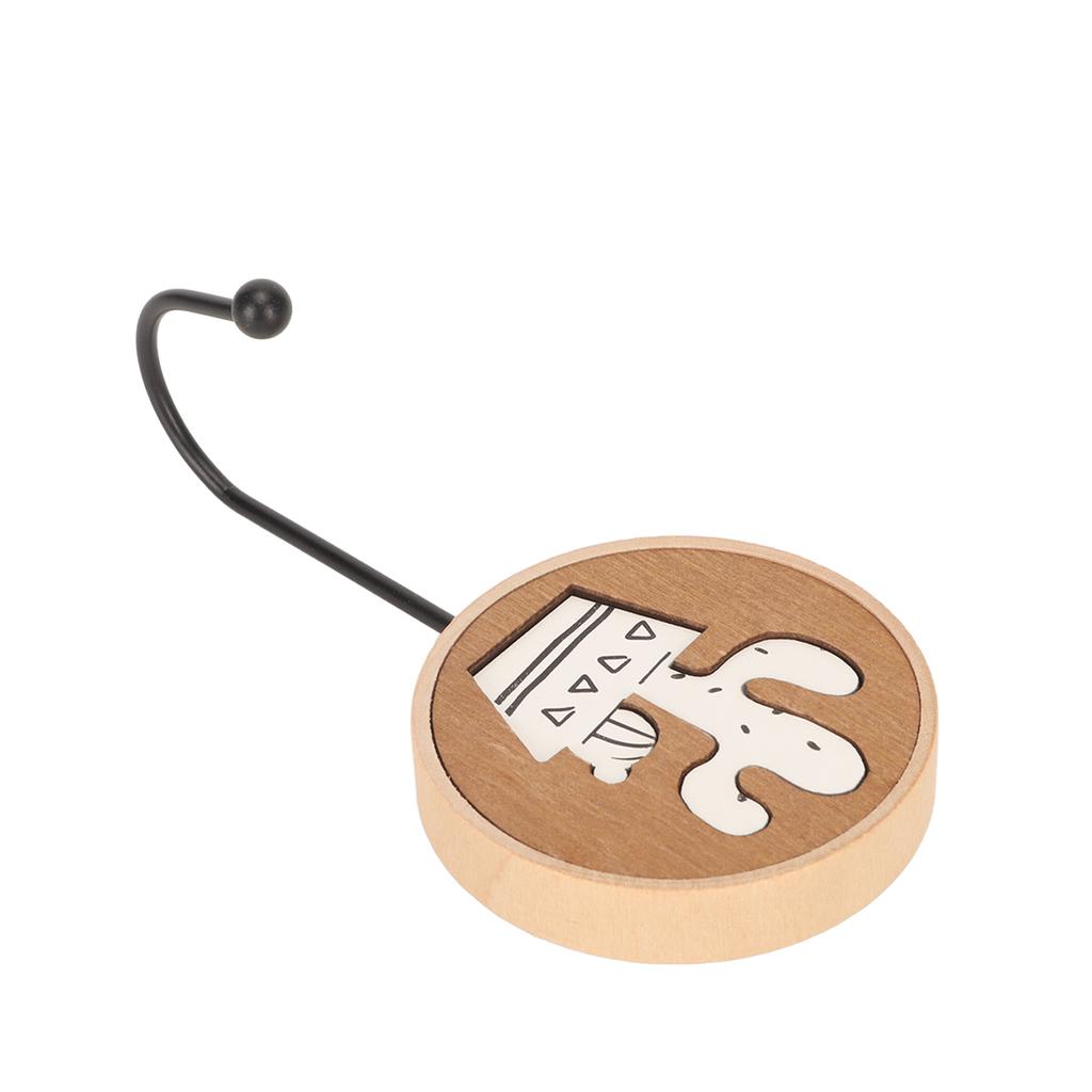 Cute Animal Wood Hooks Cartoon Strong Adhesion Polishing Wood Hooks Wall Hooks for Bedroom Kitchen