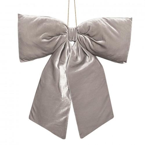 Velvet Bow Hanger 50x40cm Silver