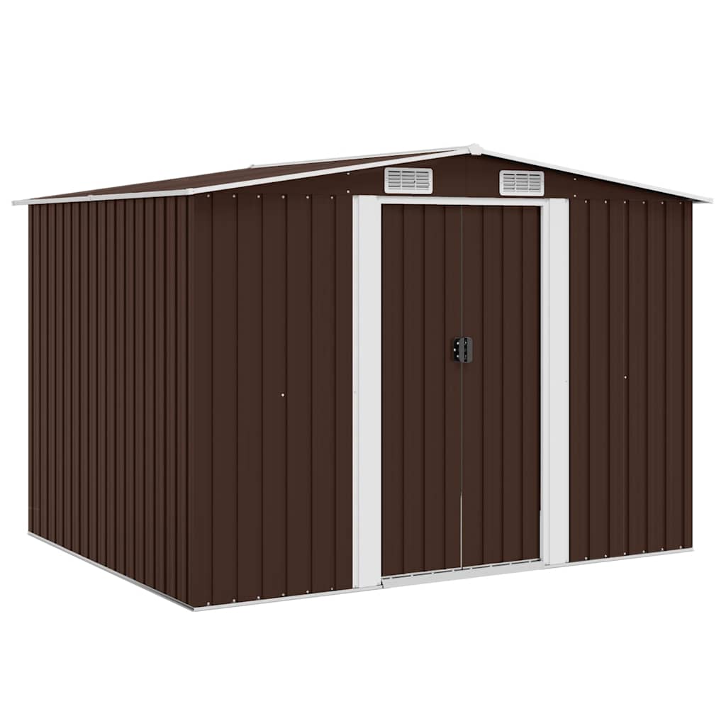 vidaXL Geräteschuppen Braun 257x205x178 cm Stahl braun