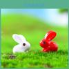 Adorable Resin Red And White Bunny Figurines For Diy Miniature Garden Decorations