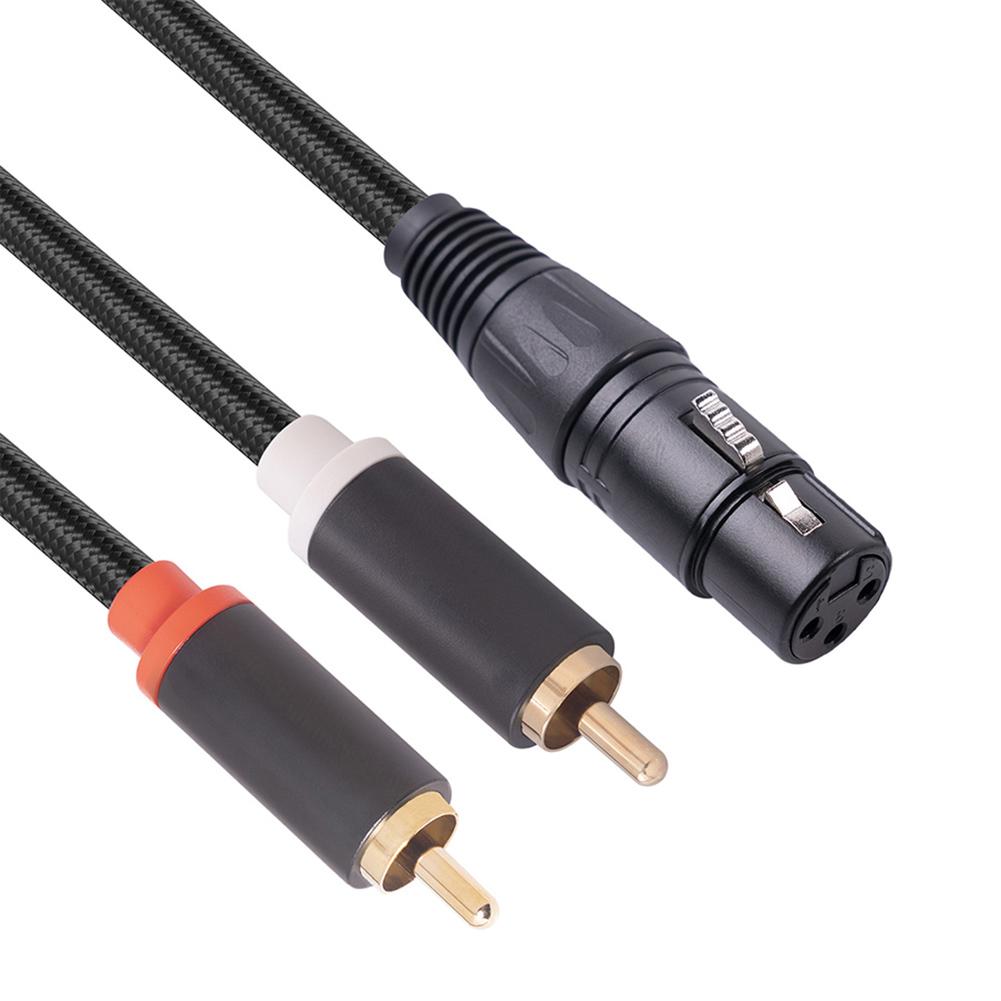 XLR To Dual RCA Y Splitter Cable Anti Shielding Stereo Audio Cable Anti-interference Accessories for Mixer Power Amplifier Mic