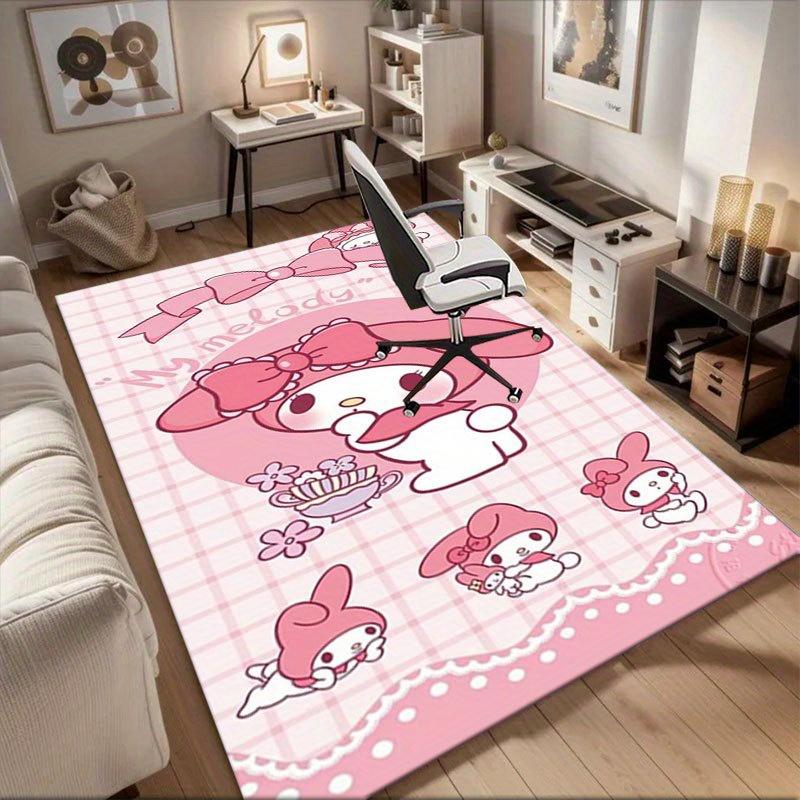 1pc Sanrio Melody Mermaid Printed Office Carpet Rectangle Rug Under The Table,Perfect Room Decor for Living Room, Bedroom, Kitchen, Non-slip Floor Mat