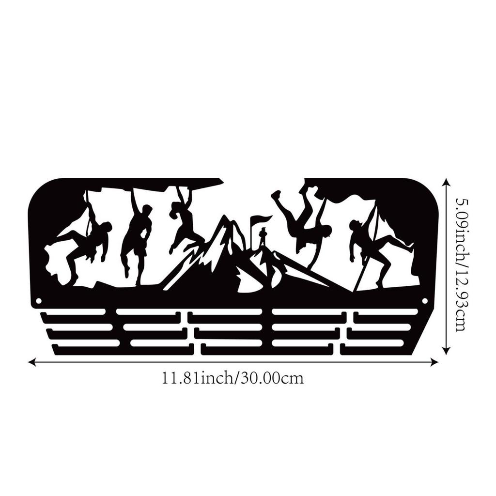 WallMounted Achievement Display Rack Slotted Medal Hanger Black Style Dzm2561