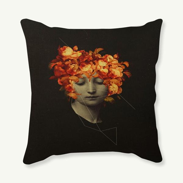 Poster Color Illustration Comic Pillow Cover Pop Art Cushion Cover Sexy Girl Buttocks Itch Ass Itch Vintage Painting Decoration