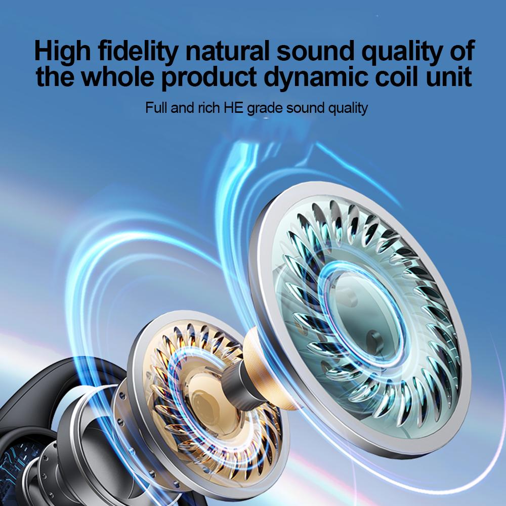 Ture Bone Conduction Headphones Bluetooth 6.0 Earphones Waterproof Wireless Sport Headsets with Mic for Workout Running