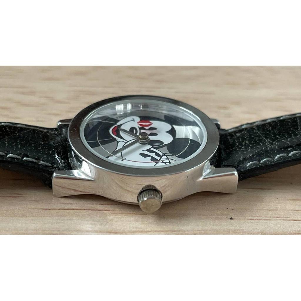 Used Free Shipping Disney Mickey Minnie Ladies Watch Silver TIMEX Analog Quartz Mickey Mouse Minnie Mouse Watch Rare Rare