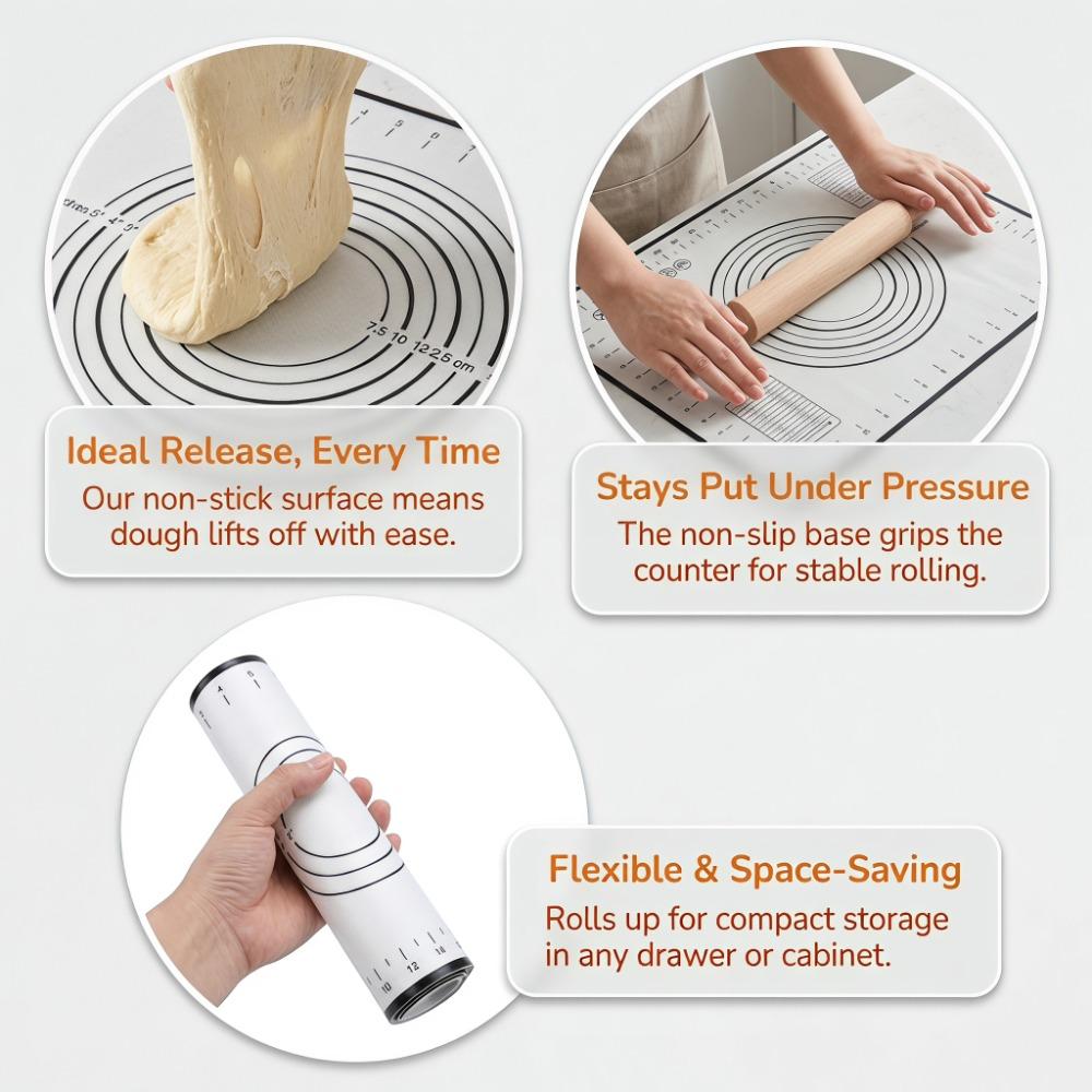 Non Stick Non Slip Dough Rolling Mat Fiberglass Heat Resistant Baking Mat Home Kitchen