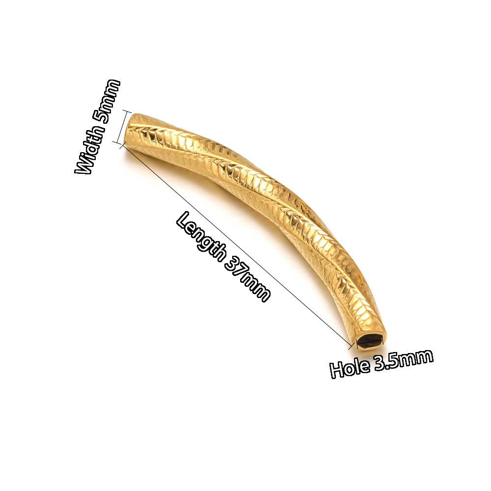 10pcs Stainless Steel Connectors Curved Tube for Jewelry Making Gold Color Straight Beads Bracelet Necklace DIY Jewelry Finding