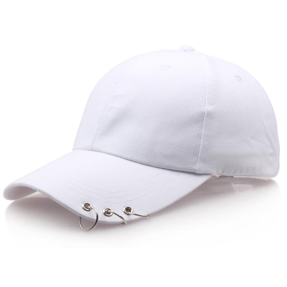 Fashion Cotton Baseball Cap Creative Piercing Ring Hip Hop Cap Men Women Snapback Hat Unisex Adjustable Korean Style Dad Sun Hat