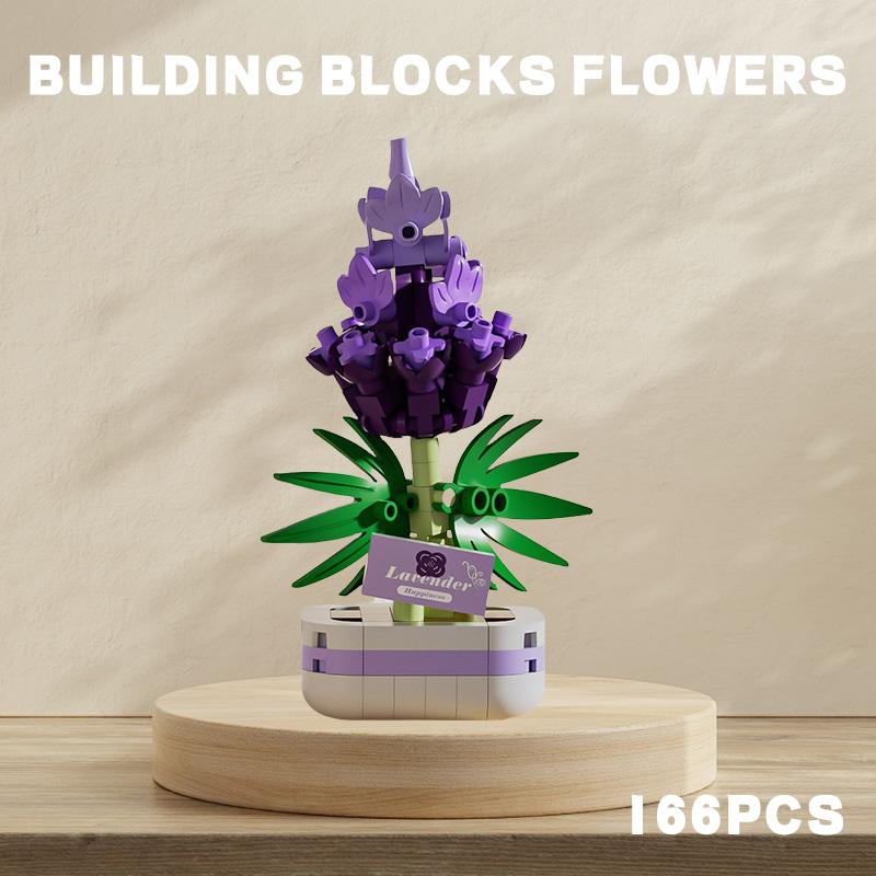 

Simulated potted sunflowers roses flower accumulation puzzle assembly building blocks children s toys accessories gifts