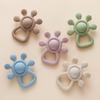 1Pc Baby Silicone Teether Food Grade Teething Rattle Baby 0-12 Toys Sensory Toys For Toddlers Silicone Hand Bell Silicone Toys