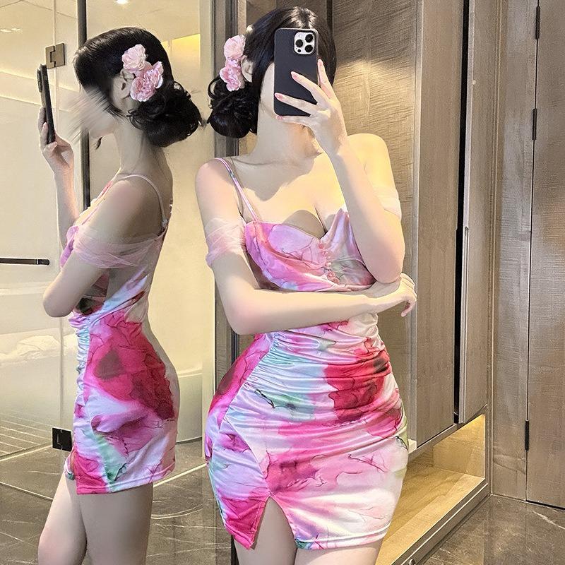 Pure desire sexy suspender sexy underwear new summer spice girl style printing tight and thin nightclub hip skirt women