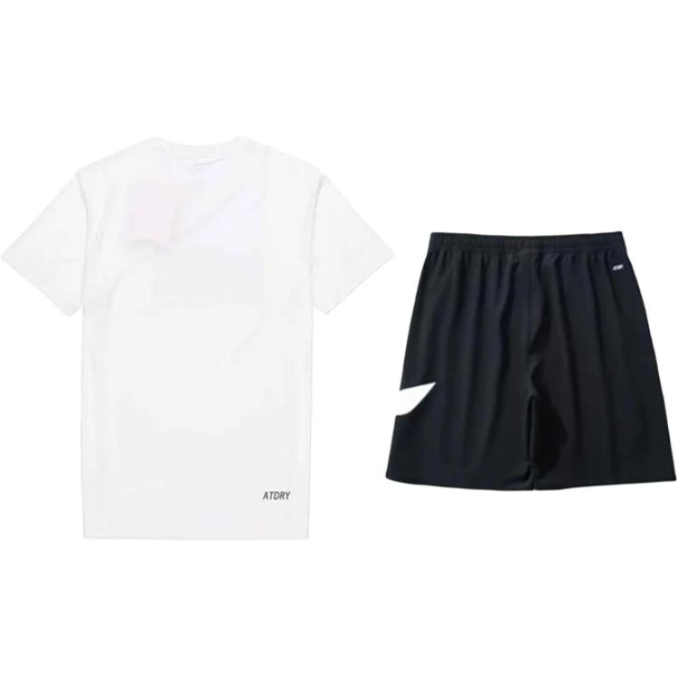 Li-Ning Simple Comfortable Versatile Round Neck Pullover Short Sleeve T-Shirt Casual Sports Suit Unisex Tops YTST081-2+YKSV197-2