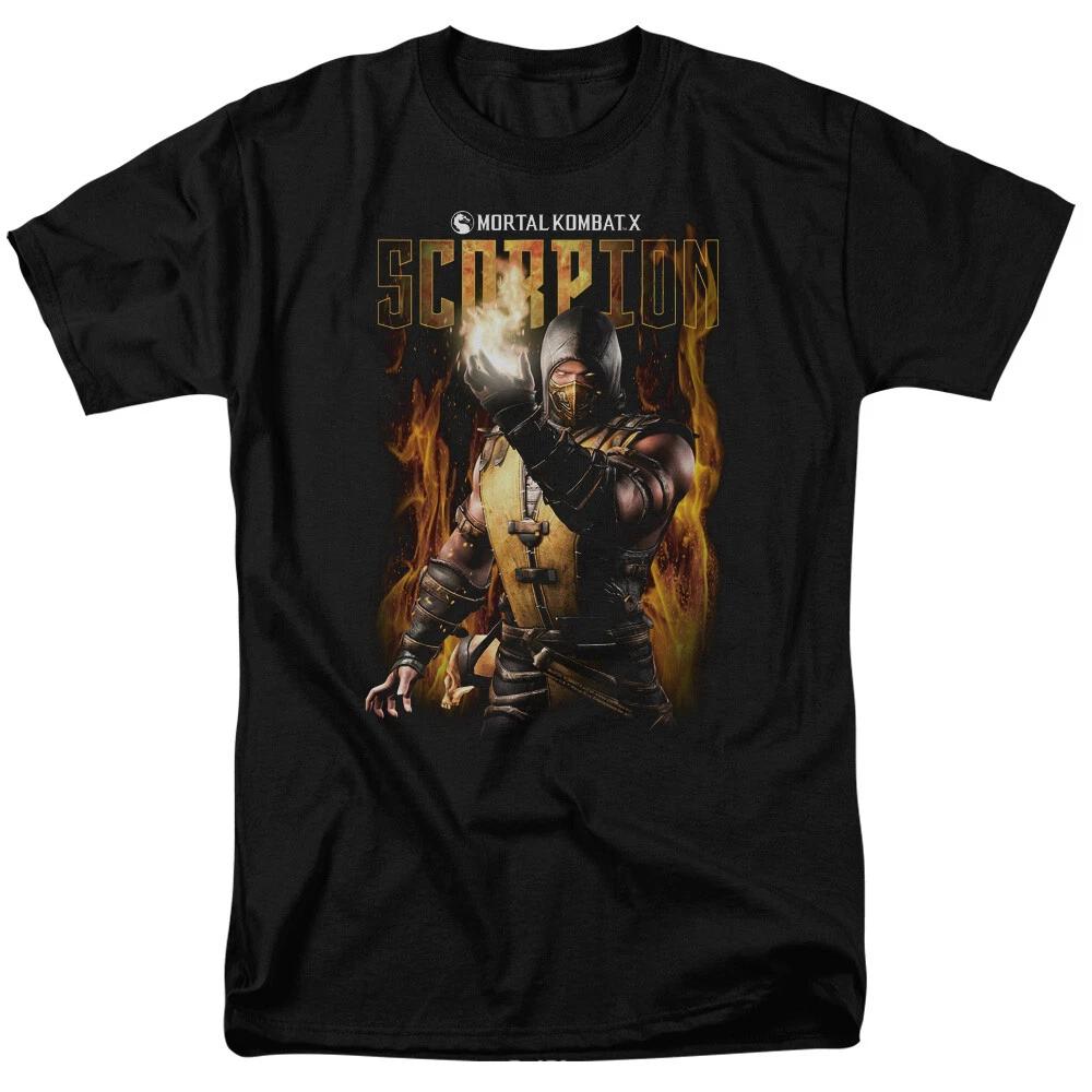 Mortal Kombat X Scorpion Fire Graphic Men’s T-Shirt S-5XL Licensed Tee S