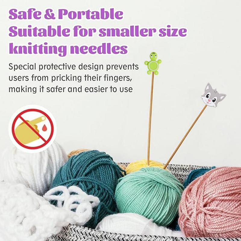 Knitting Needle Stoppers 8pcs Point Protectors Knitting In Koala Turtle Panda Cat Shape Cute Knitting Needle Tip Protectors