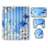 Hot Christmas Bathroom Shower Curtain Four-Piece Combination Floor Mat Bathroom Water-Absorbing Non-Slip Door Mat Carpet