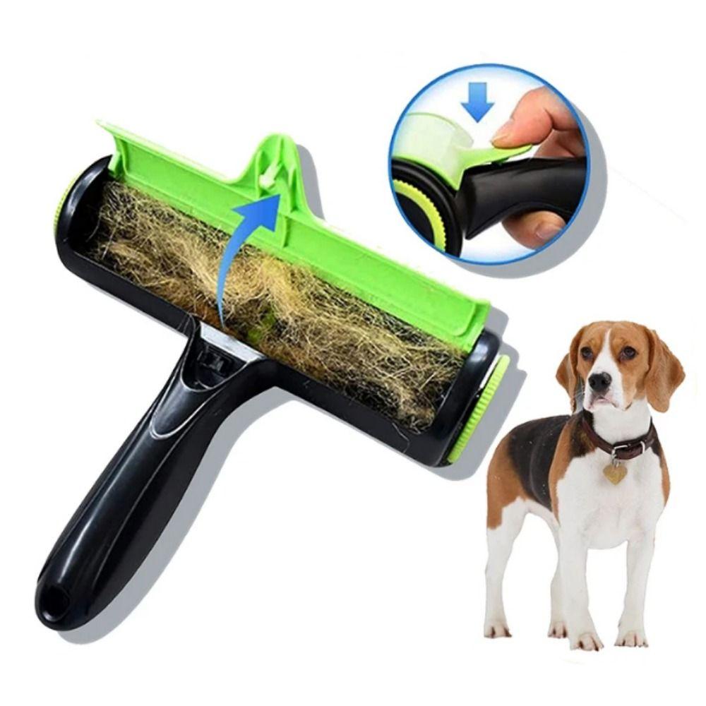 

Reusable Pet Hair Stickers Plastic Pet Hair Remover Roller Cat Dogs Hair Cleaning Brush Couch зелёный