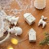 Hollow out Snow House Christmas Ceramic House Pendant Ceramic Crafts Scene Layout Christmas Tree Charms Home Decor Gifts